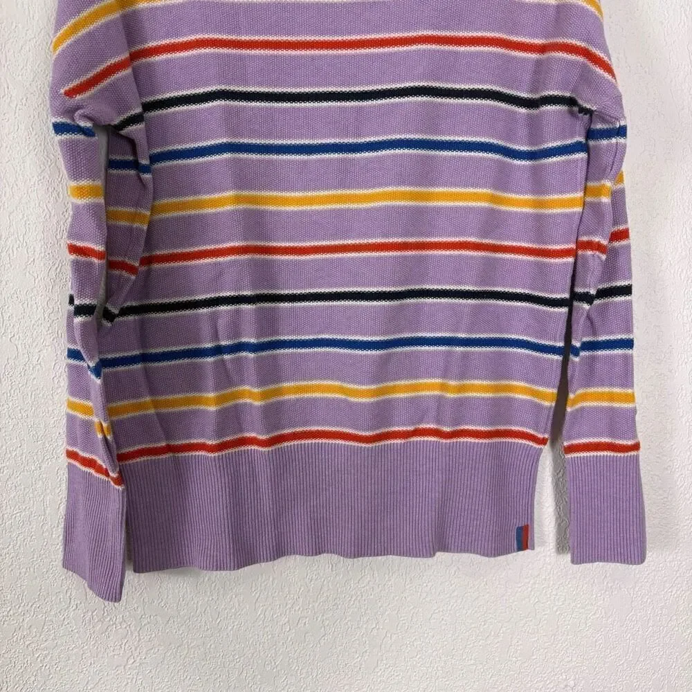 Kule Vandy Striped Pullover Sweater Purple with Colorful Stripes Size XS